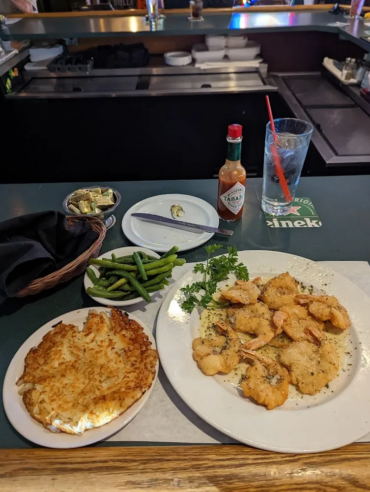 Fried Shrimp with Hashbrowns